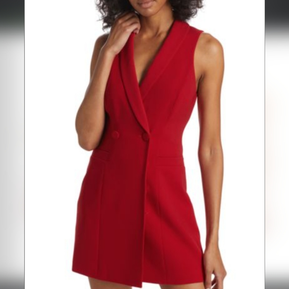 ALICE + OLIVIA Latoya Sleeveless Blazer Mini Dress
